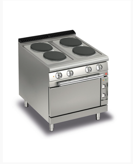 BARON ELECTRIC RANGE WITH ROUND CAST IRON PLATES WITH ELECTRIC OVEN